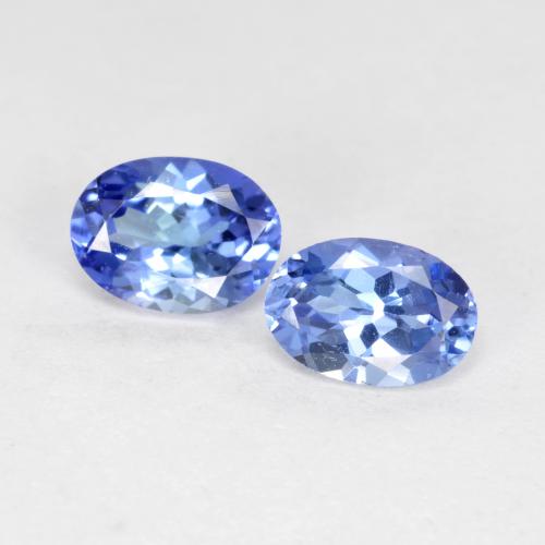 1.12カラットの天然パステルブルータンザナイト（6.2×4.6 mm・オーバルカット）