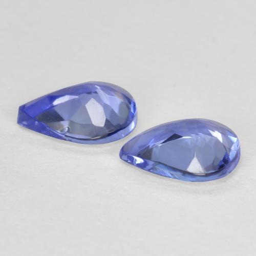 0.59カラットの天然濃いバイオレットブルータンザナイト（5.1×4 mm・洋梨の形）