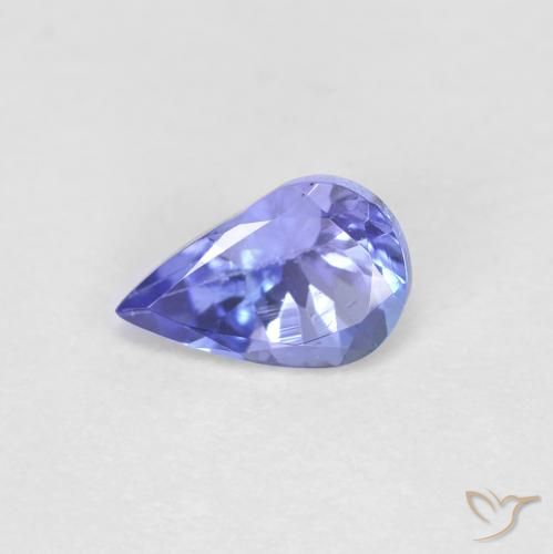 0.42ct 天然 濃いバイオレットブルー タンザナイト, 洋梨の形, VVS-VS