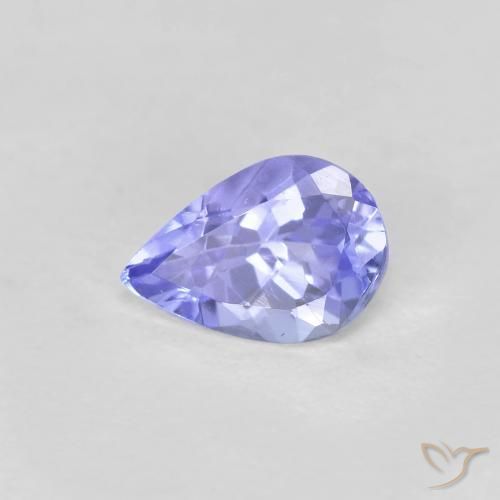 0.40ct 天然 濃いバイオレットブルー タンザナイト, 洋梨の形, VVS-VS