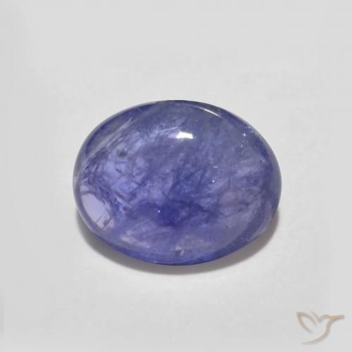 2.13ct 天然 濃いバイオレットブルー タンザナイト, 楕円形, 半透明