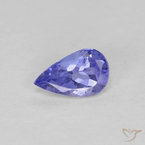 0.37ct 天然 濃いバイオレットブルー タンザナイト, 洋梨の形, VS