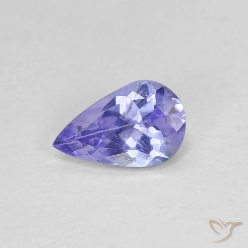 0.38ct 天然 濃いバイオレットブルー タンザナイト, 洋梨の形, VVS-VS