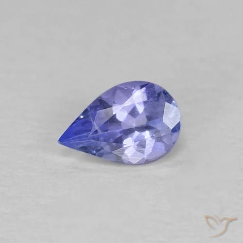 0.37ct 天然 濃いバイオレットブルー タンザナイト, 洋梨の形, VS
