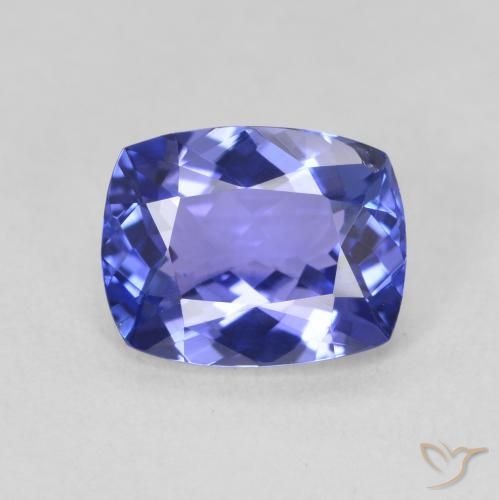 2.04ct 天然 ディープブルー タンザナイト, クッション, VVS