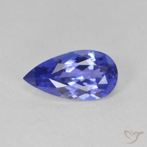 1.77ct 天然 ディープバイオレットブルー タンザナイト, 洋梨の形, VVS
