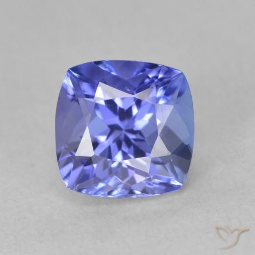 1.59ct 天然 ディープバイオレットブルー タンザナイト, クッション, VVS
