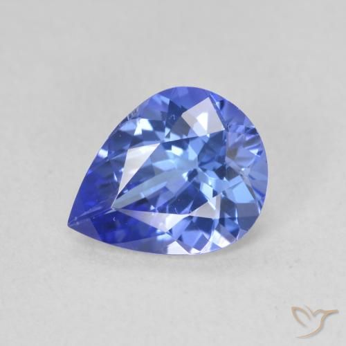 1.64ct 天然 ディープバイオレットブルー タンザナイト, 洋梨の形, VVS