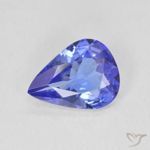 1.73ct 天然 ディープバイオレットブルー タンザナイト, 洋梨の形, VVS