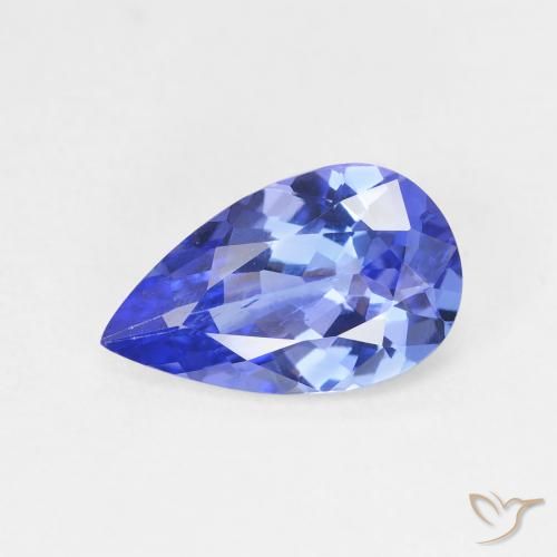 1.75ct 天然 ディープバイオレットブルー タンザナイト, 洋梨の形, VS