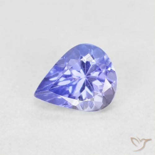 0.42ct 天然 バイオレットブルー タンザナイト, 洋梨の形, VVS-VS