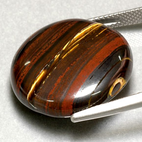 31.63カラットの天然マルチカラーTiger's Eye Matrix（21.34 mm・ラウンドカット）