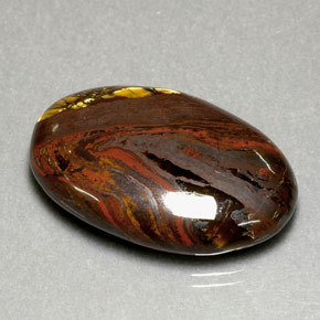 35.49カラットの天然マルチカラーTiger's Eye Matrix（29×18.6 mm・オーバルカット）