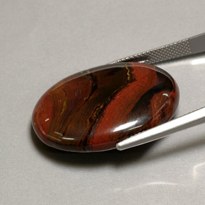 41.60カラットの天然マルチカラーTiger's Eye Matrix（28.7×22.7 mm・オーバルカット）