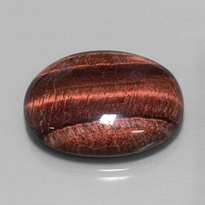 40.06カラットの天然マルチカラーTiger's Eye Matrix（28.3×23.4 mm・オーバルカット）