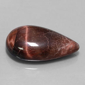 33.34カラットの天然マルチカラーTiger's Eye Matrix（31.5×17.7 mm・洋梨の形）