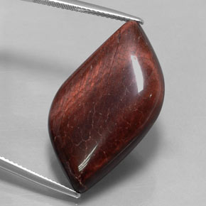 28.57カラットの天然マルチカラーTiger's Eye Matrix（25.7×17.1 mm・ファンシーシェイプ）