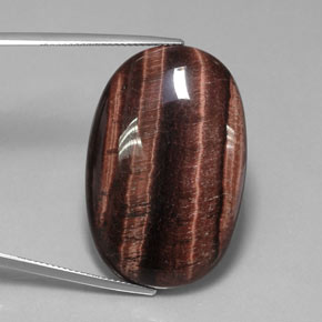 42.21カラットの天然マルチカラーTiger's Eye Matrix（34.3×22.7 mm・オーバルカット）