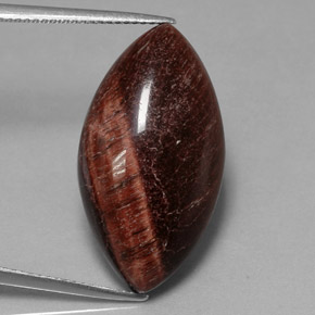 21.56カラットの天然マルチカラーTiger's Eye Matrix（26.6×14.6 mm・マーキス）