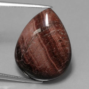 23.62カラットの天然マルチカラーTiger's Eye Matrix（24.2×18.8 mm・洋梨の形）