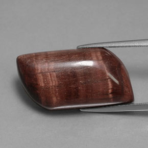21.51カラットの天然マルチカラーTiger's Eye Matrix（24×12.9 mm・ファンシーシェイプ）