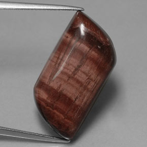 21.51カラットの天然マルチカラーTiger's Eye Matrix（24×12.9 mm・ファンシーシェイプ）