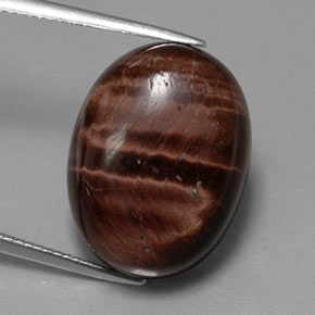 21.49カラットの天然マルチカラーTiger's Eye Matrix（20.4×15.3 mm・オーバルカット）