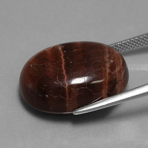 21.49カラットの天然マルチカラーTiger's Eye Matrix（20.4×15.3 mm・オーバルカット）