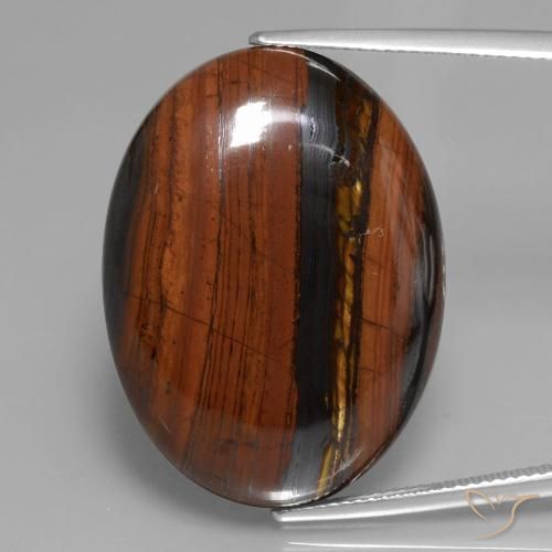 43.68ct 天然 マルチカラー タイガーズアイマトリックス, 楕円形, オペーク