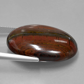 49.03カラットの天然マルチカラータイガーズアイマトリックス、オーバルカット、オペーク