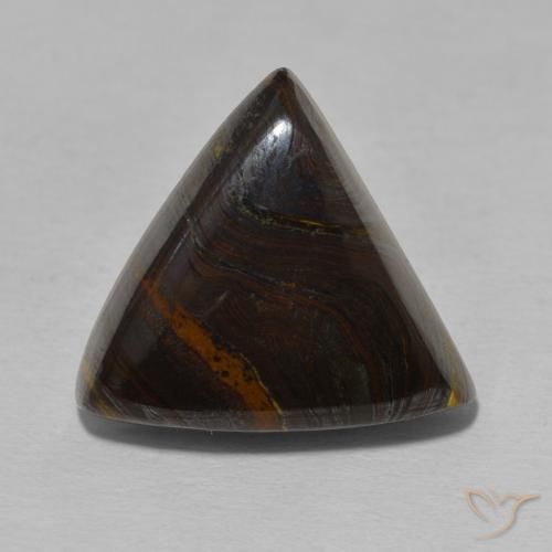 15.56ct 天然 マルチカラー タイガーズアイマトリックス, トリリオン, オペーク