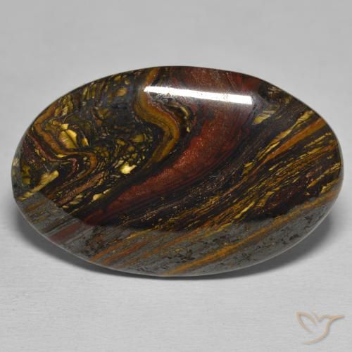 39.36ct 天然 マルチカラー タイガーズアイマトリックス, 楕円形, オペーク