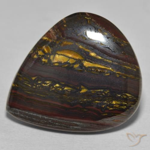 46.28ct 天然 マルチカラー タイガーズアイマトリックス, 洋梨の形, オペーク