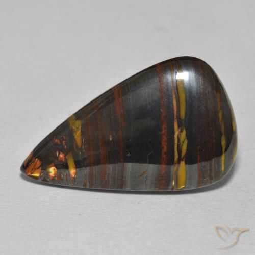 25.45ct 天然 マルチカラー タイガーズアイマトリックス, 洋梨の形, オペーク