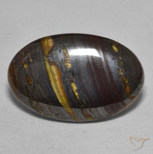 18.51ct 天然 マルチカラー タイガーズアイマトリックス, 楕円形, オペーク