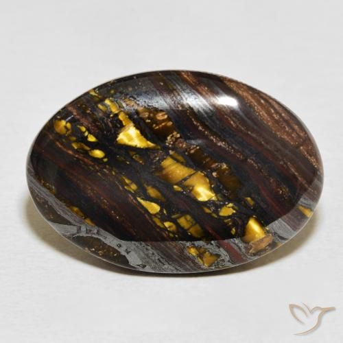 21.43ct 天然 マルチカラー タイガーズアイマトリックス, 楕円形, オペーク