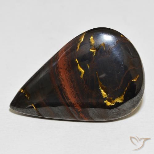 56.25ct 天然 マルチカラー タイガーズアイマトリックス, 洋梨の形, オペーク