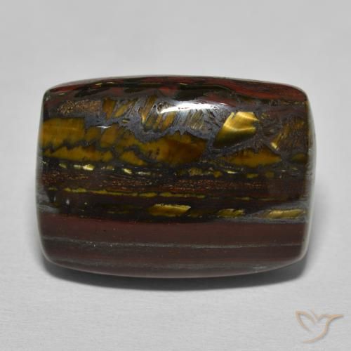 26.98ct 天然 ヒッコリーブラウン タイガーズアイマトリックス, クッション, オペーク