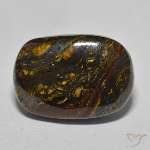 20.80ct 天然 ウォームブラウン タイガーズアイマトリックス, クッション, オペーク