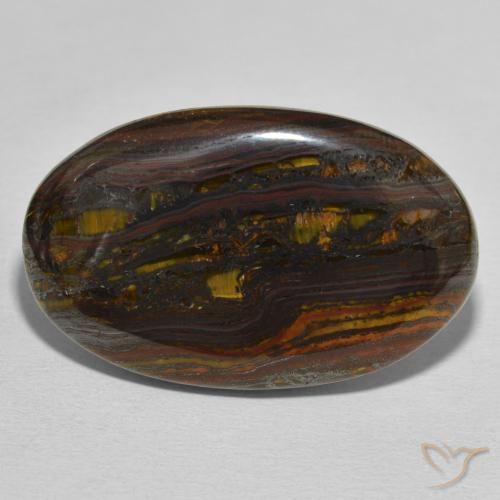 46.95ct 天然 マルチカラー タイガーズアイマトリックス, 楕円形, オペーク