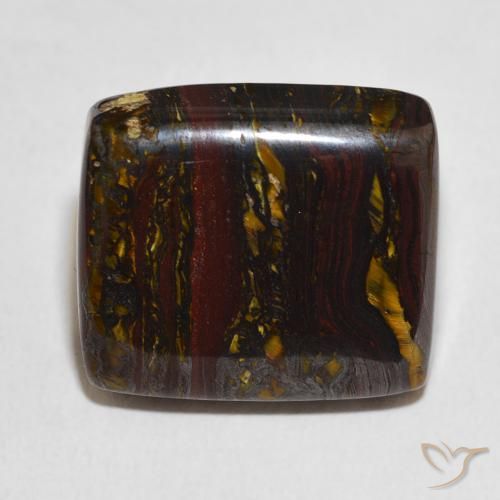 27.98ct 天然 マルチカラー タイガーズアイマトリックス, クッション, オペーク