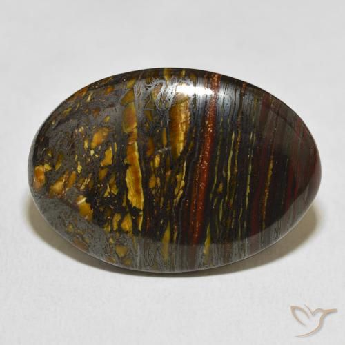 30.98ct 天然 マルチカラー タイガーズアイマトリックス, 楕円形, オペーク