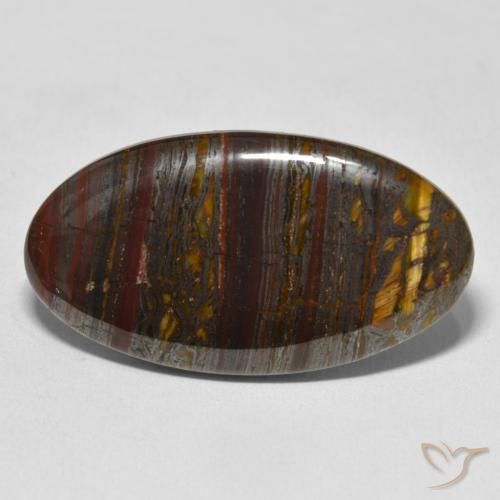 32.98ct 天然 マルチカラー タイガーズアイマトリックス, 楕円形, オペーク