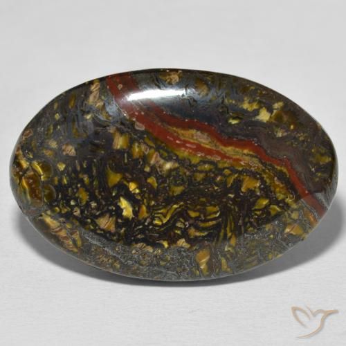 37.87ct 天然 マルチカラー タイガーズアイマトリックス, 楕円形, オペーク