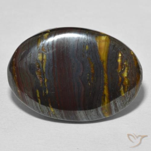 25.59ct 天然 マルチカラー タイガーズアイマトリックス, 楕円形, オペーク