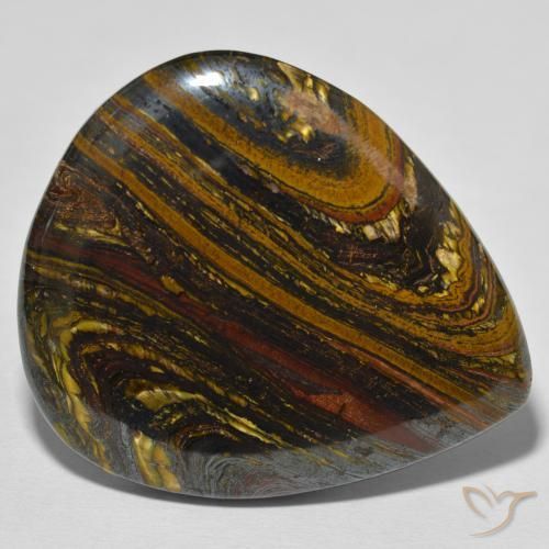 70.11ct 天然 マルチカラー タイガーズアイマトリックス, 洋梨の形, オペーク