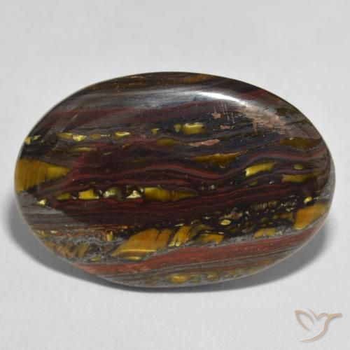 37.29ct 天然 マルチカラー タイガーズアイマトリックス, 楕円形, オペーク