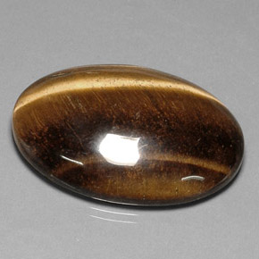 78.03カラットの天然ゴールドブラウンTiger's Eye（40.7×30.7 mm・オーバルカット）
