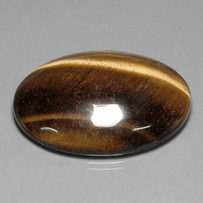 78.03カラットの天然ゴールドブラウンTiger's Eye（40.7×30.7 mm・オーバルカット）