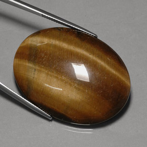 75.77カラットの天然ゴールドブラウンTiger's Eye（40×29.9 mm・オーバルカット）